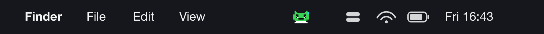 In the menu bar